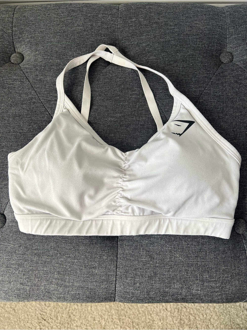 Gymshark Ruched Sports Bra- White
